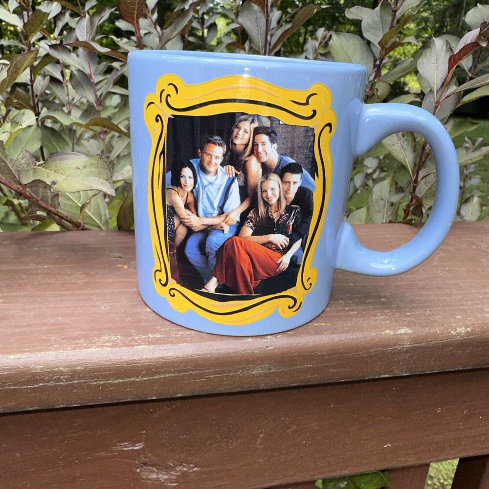 Friends TV Series Coffee Mug Blue 20oz Ceramic With Television Show Cast Photo